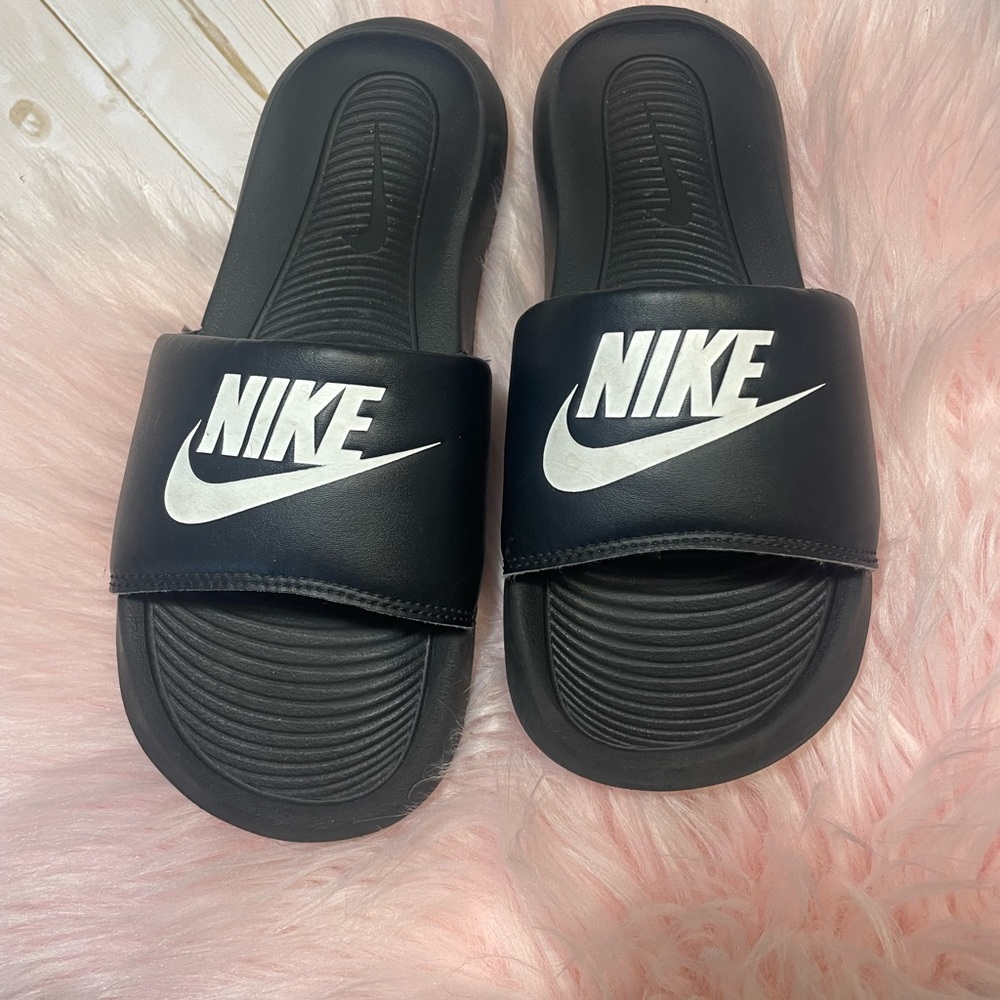 Nike Black and White Slides
